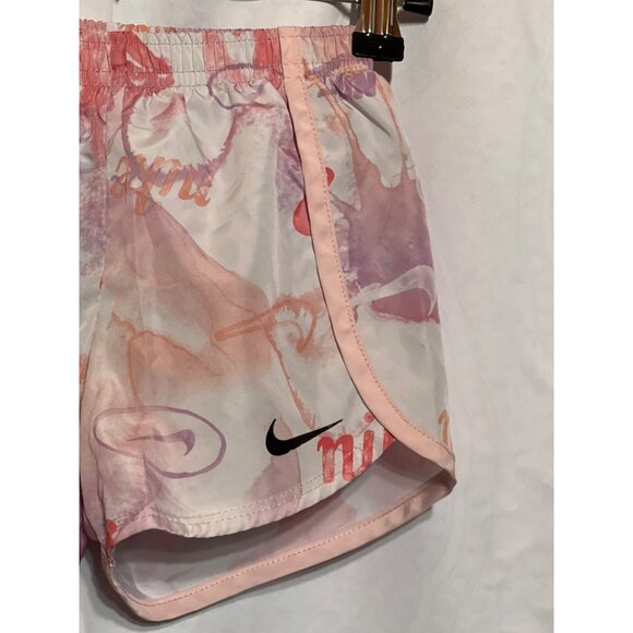 Nike Dri-Fit Girls Printed Athletic Shorts Size S 4-5 Years Watercolor Design Li - Picture 4 of 9